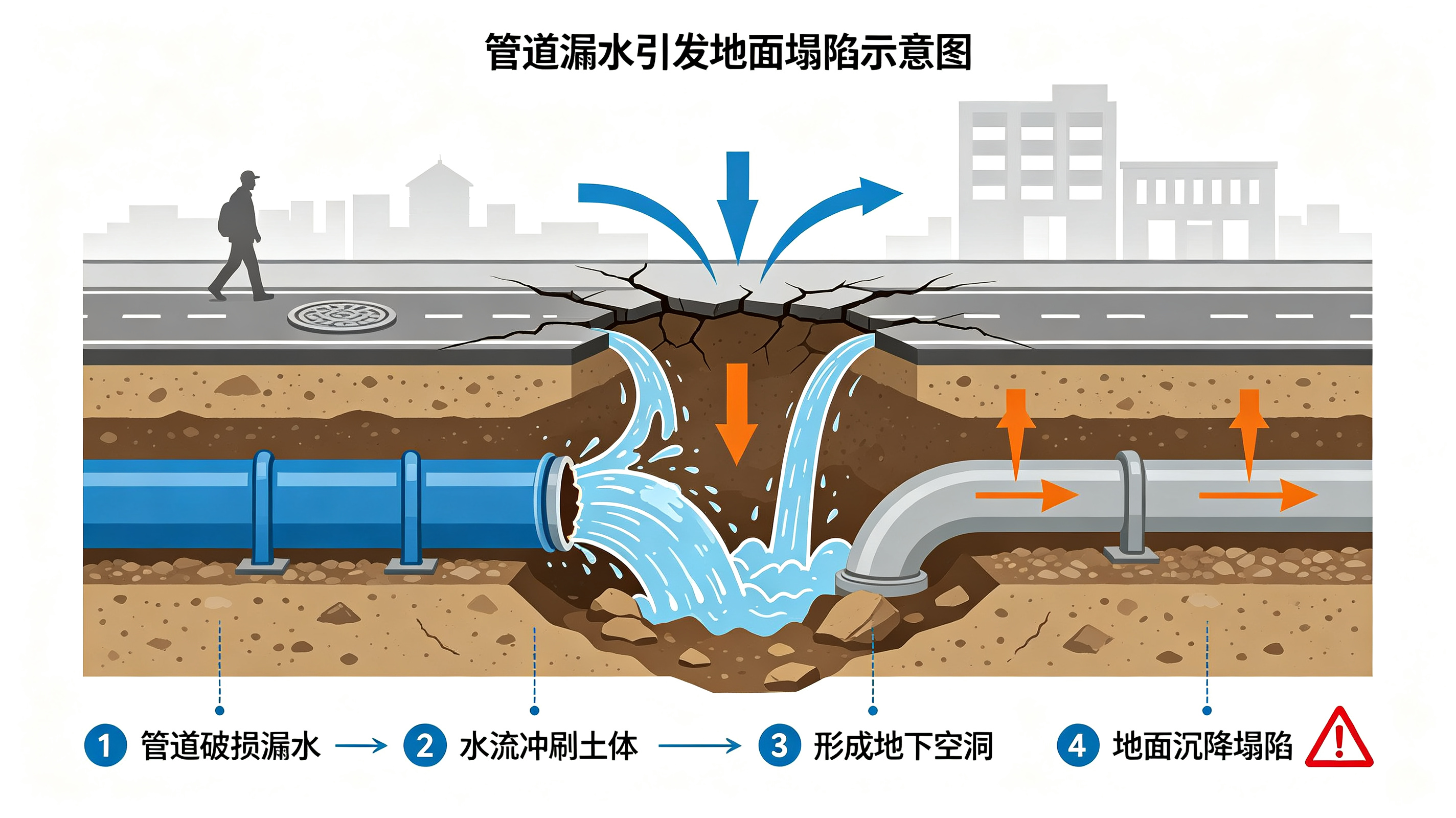 工业地下管网是工厂生产的“地下动脉”，承担着供水、排水、消防、物料输送等关键职能。然而，随着管网运行年限增长，地下管道漏水问题日益突出，成为困扰工业企业的一大顽疾。 一、工业地下管道漏水的现状与危害 许多工业企业的地下管网始建于建厂初期，管线种类繁杂，涵盖生活水、消防水、工业循环水等多个系统。受限于当年的管材标准与施工工艺，加之数十年持续埋设于地下，相当比例的管线已超出设计使用年限。据统计，在各类管道运行故障中，泄漏问题占比高达40%—60%，是威胁企业安全生产的头号管道隐患。 地下管道漏水的危害远不止于